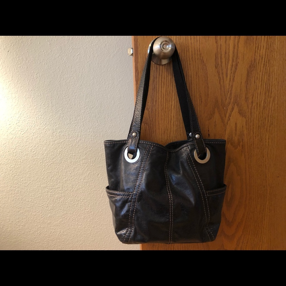 Fossil leather handbag